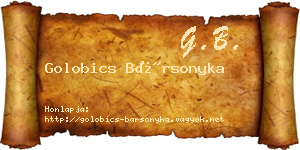 Golobics Bársonyka névjegykártya